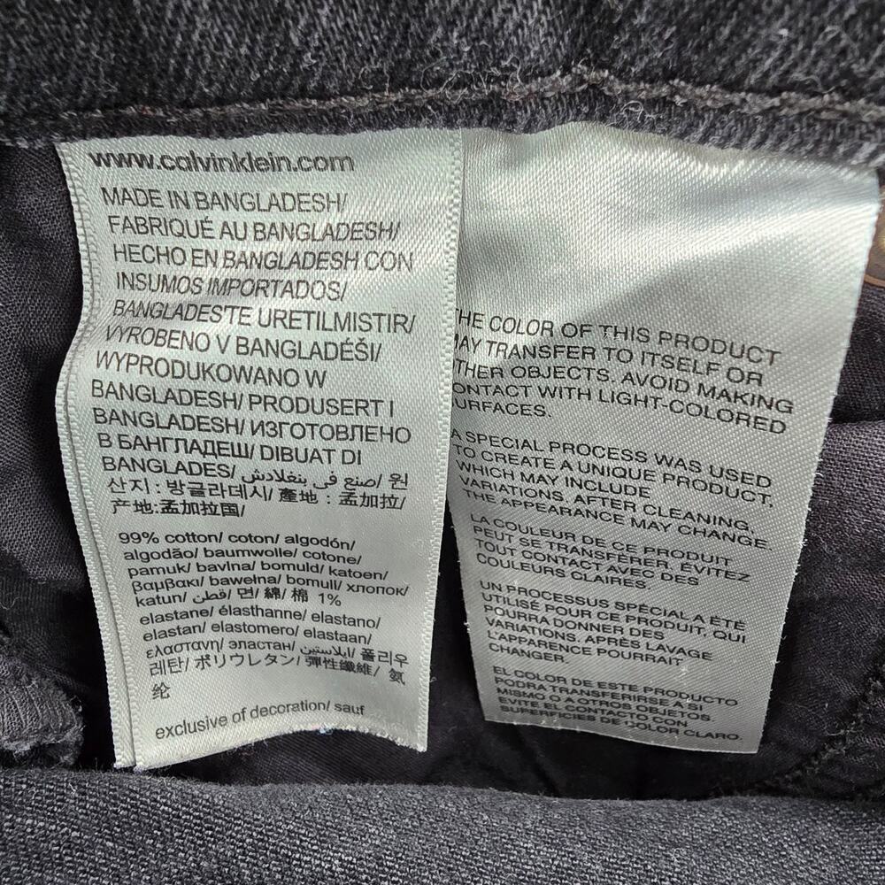 Calvin Klein Black Silver Straight Denim Jeans Pants Bottoms Men's 34x30 - Picture 8 of 8